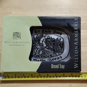 Wilton Armetale Silver Bread Tray with Engraved Design